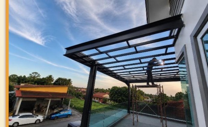 Awning installation on a home — OKG UniHome